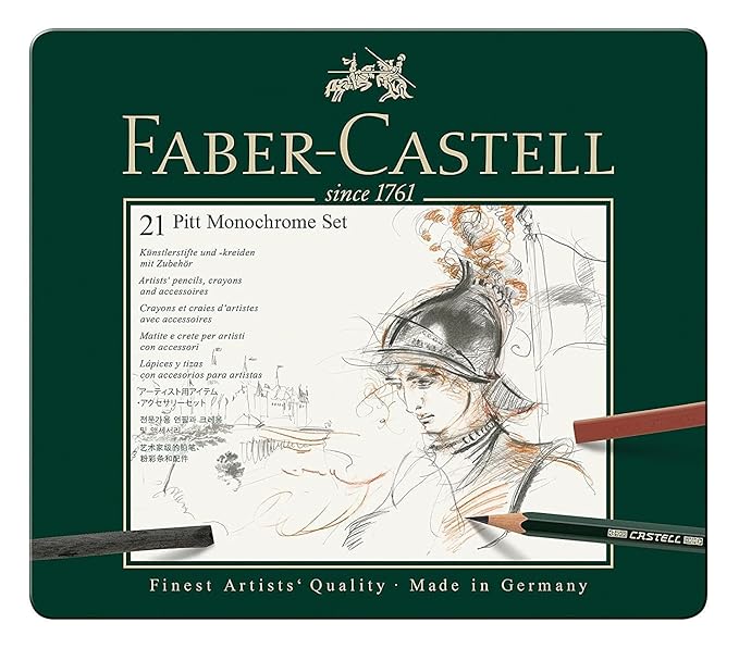 Faber-castell Pitt Monochrome Set - Tin Of 21