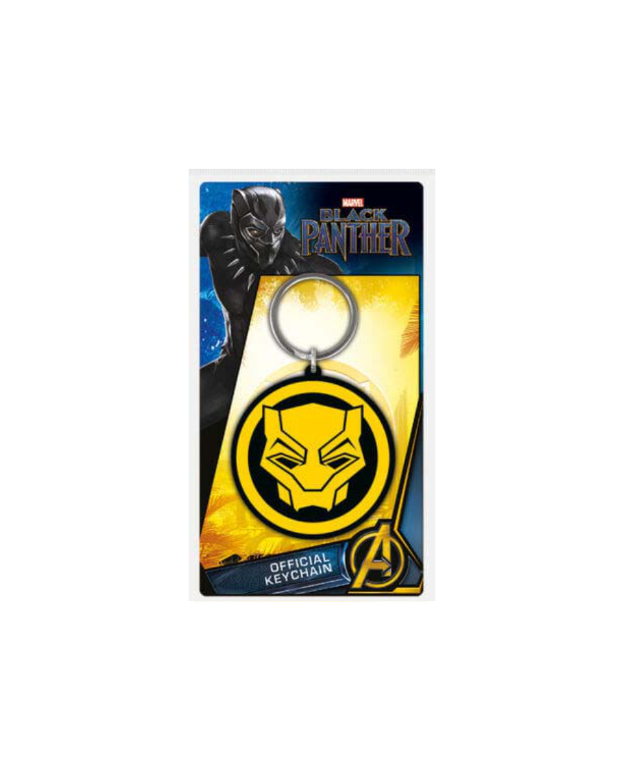 Marvel Comics Black Panther-logo Rubber Keychain, Multi-color