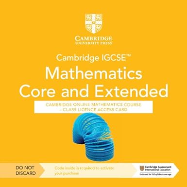 Cambridge Igcse™ Mathematics Core And Extended Cambridge Online Mathematics Course-class Licence Access Card (1 Year Access)