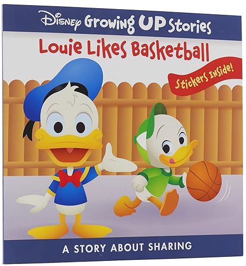 Disney Growing Up Stories With Donald Duck - Louie Loves Basketball - A Story About Sharing - Stickers Inside