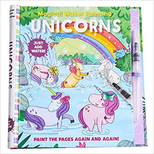 Magical Water Painting: Unicorns: (art Activity Book, Books For Family Travel, Kids' Coloring Books, Magic Color And Fade) (iseek)