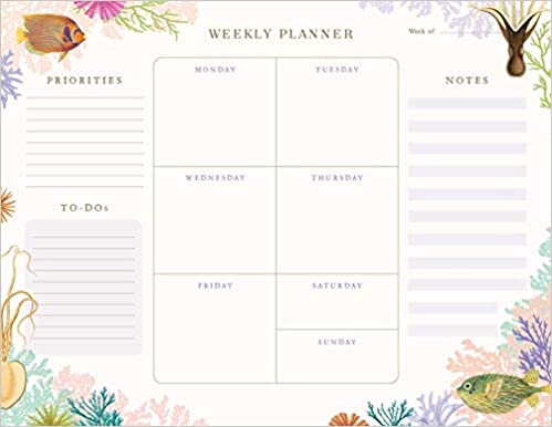 Art Of Nature Under The Sea Weekly Planner Notepad