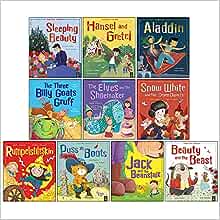 Fairytale Classics 10 Picture Flat Children Books Collection Set Sleeping Beauty Jack And The Beanstalk Rumpelstiltskin Three Billy Goats And More