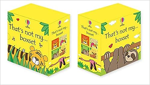 Thats Not My 4 Books Collection Box Set By Fiona Watt & Rachel Wells (flamingo Sloth Kangaroo Tiger)