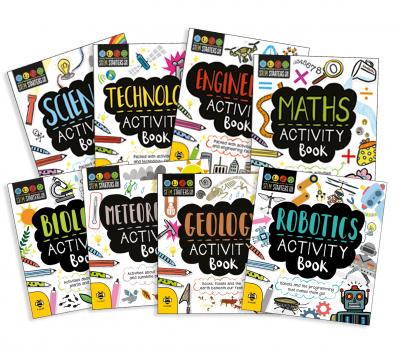 Stem Starters For Kids 8 Activity Books Collection Set - Science Robotics Geology Technology Biology Meteorology Engineering Maths