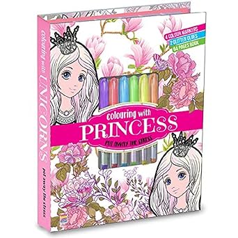 Hello Friend Princess Colouring Combo Kit With 4 Neon Pens & 2