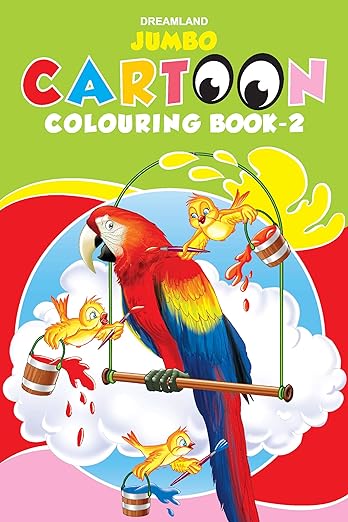 Jumbo Cartoon Colouring Book 2 For Kids Age 1 -6 Years | A3 Big Size Copy Colour Book With 24 Pages |drawing, Colouring For Preschool Earlylearners (jumbo Cartoon Colouring Books) [paperback] Dreamland Publications