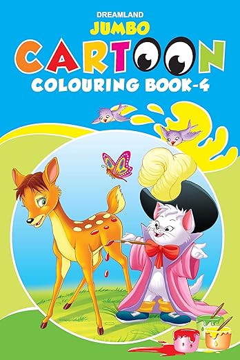Jumbo Cartoon Colouring Book 4 For Kids Age 1 - 6 Years | A3 Big Size Copy Colour Book With 24 Pages |drawing, Colouring For Preschool Earlylearners (jumbo Cartoon Colouring Books)