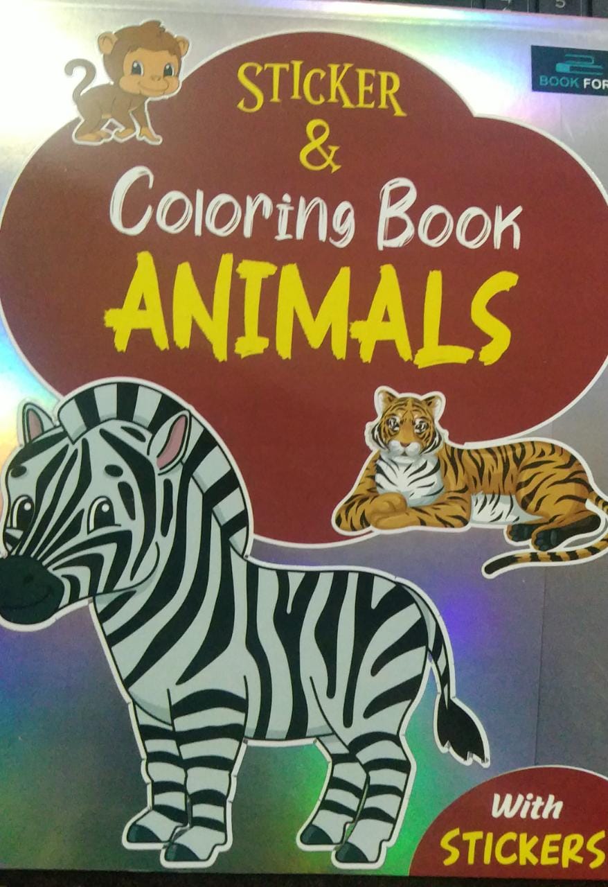 Sticker And Coloring Book Animals