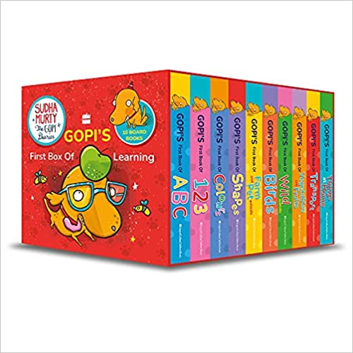 Gopi's First Box Of Learning: Based On Gopi The Dog, From Sudha Murty's Gopi Diaries! Boxset Of 10 Early Learning Board Books For Children