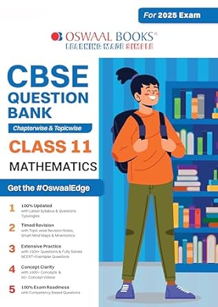 Oswaal Cbse Question Bank Class 11 Mathematics, Chapterwise And Topicwise Solved Papers For 2025 Exams