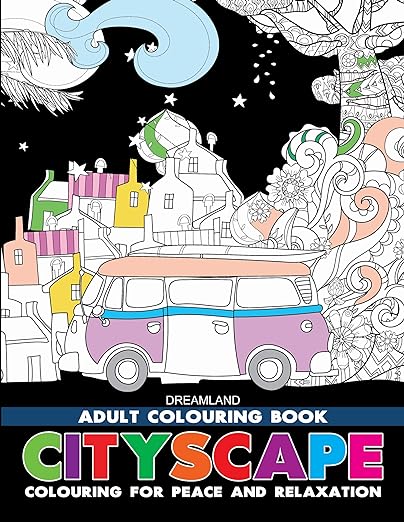 Cityscape- Colouring Book For Adults (adult Coloring Activity Book) Paperback – 1 January 2021
