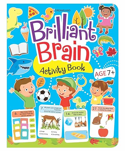 Brilliant Brain Activity Book For Kids Age 7- 8 Years With Match The Following, Colouring, Counting And Much More Activities