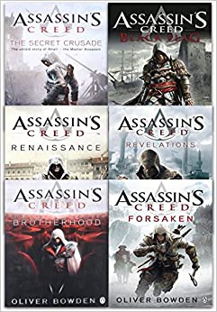 Assassins Creed 6 Books Collection Set By Oliver Bowden Renaissance Brotherhood The Secret Crusade Revelations Forsaken Black Flag