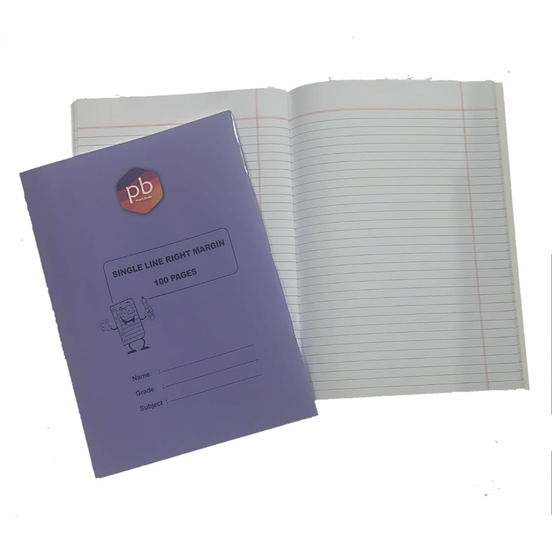 Pb A4 Notebook Set Of 3 Single Line Right Margin 100 Pages 80 Gsm Paper, 250 Gsm Cover Gloss Finish