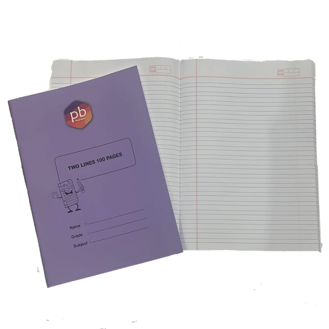 Pb A4 Notebook Set Of 3 Two Lines 100 Pages  80 Gsm Paper, 250 Gsm Cover Gloss Finish