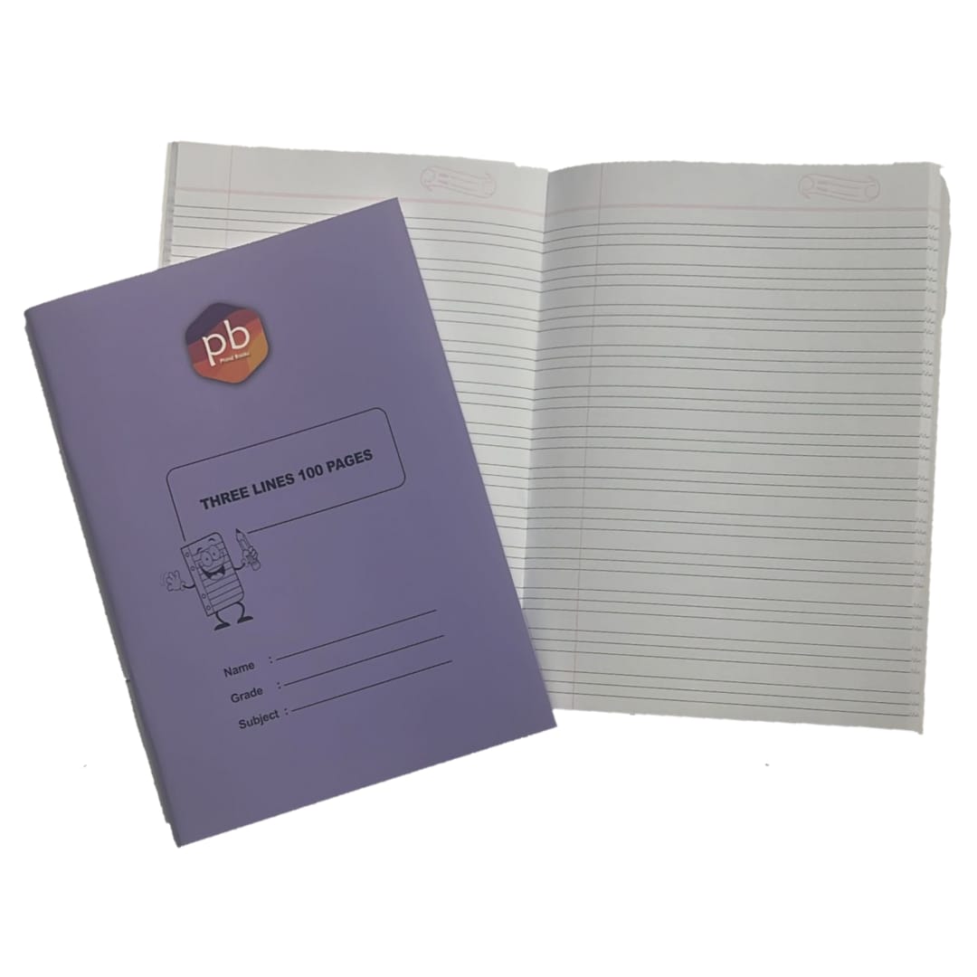 Pb A5 Notebook Set Of 3 Three Lines 100 Pages 80 Gsm Paper, 250 Gsm Cover Gloss Finish