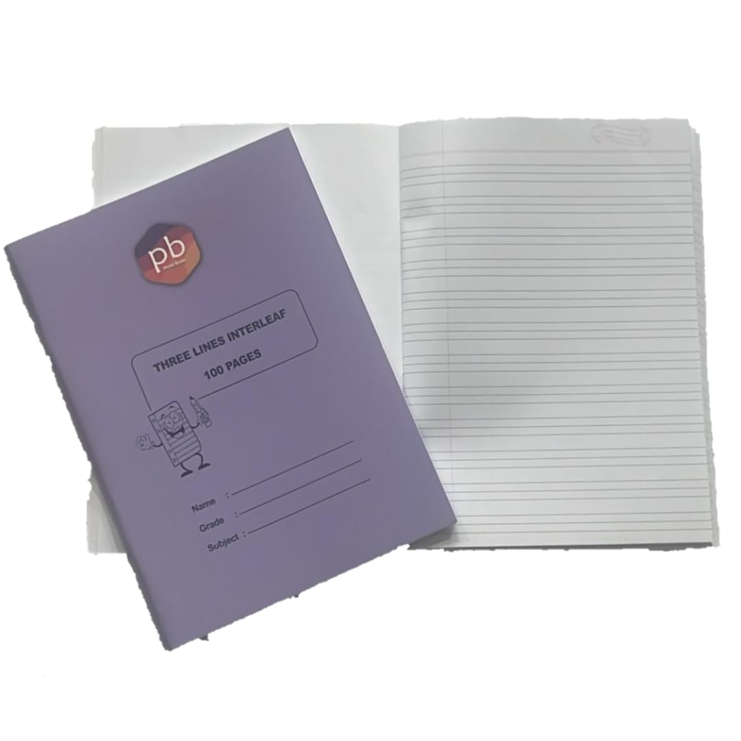 Pb A5 Notebook Set Of 3 Three Lines Interleaf 100 Pages 80 Gsm Paper, 250 Gsm Cover Gloss Finish