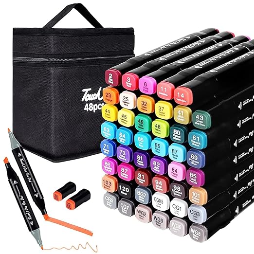 Sarjak 48pcs Color Multicolor Markers Pens For Drawing Sketching || Highlighter Pen Art Supplies (48 Pcs Markers)
