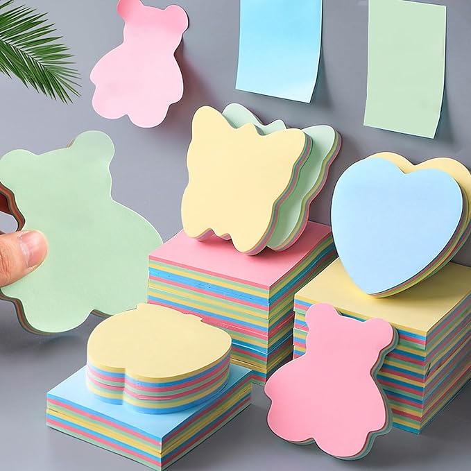 Wolpin Sticky Notes 600 Sheets Cute Shapes