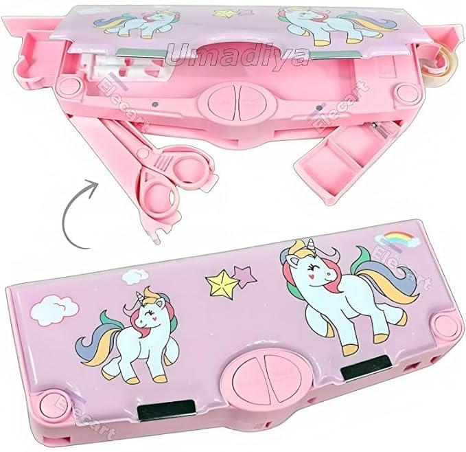 Sky Tech Unicorn Theme Magnetic Pencil Box